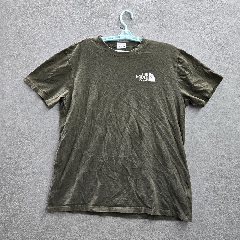 The North Face Men Shirt L Green Box Logo Gorpcore Short Sleeve